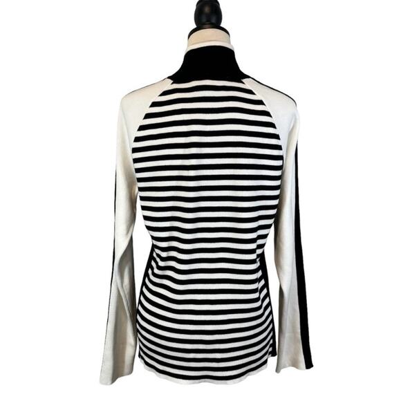 Y2K LRL Ralph Lauren Cotton Half Zip
Black White Stripe Sweater Size XL Preppy - Picture 7 of 13